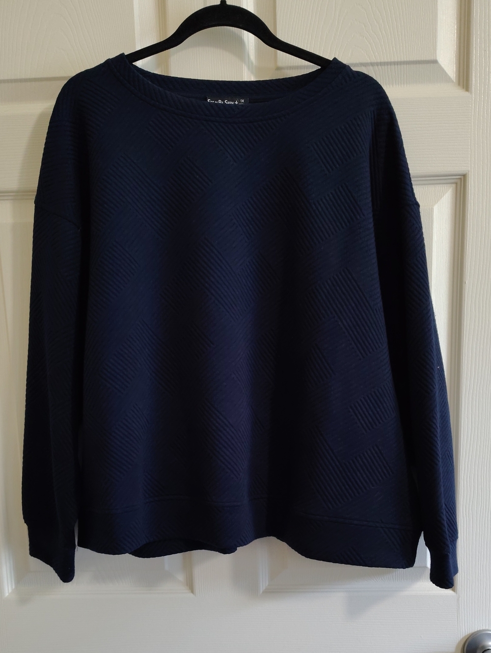 See N Be Seen Navy Textured Sweatshirt